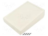 Enclosure: desktop; X: 134mm; Y: 189mm; Z: 54.6mm; ABS; light grey GAINTA