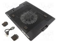 Notebook cooling stand; black; USB A; 0.5m GEMBIRD