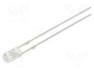 LED; 3mm; green; 1560÷2180mcd; 140°; Front: flat; 5VDC; No.of term: 2 OPTOSUPPLY