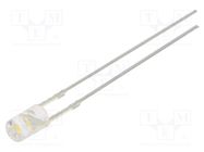 LED; 3mm; white warm; 1120÷1560mcd; 140°; Front: flat; 5VDC OPTOSUPPLY