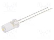 LED; 5mm; white warm; 1120÷1560mcd; 100°; Front: flat; 2.7÷3.4VDC OPTOSUPPLY