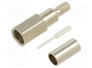 Connector: FME; plug; male; straight; RG58C/U; crimped; for cable TELEGÄRTNER