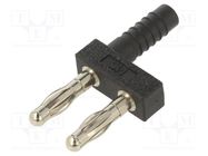 Connector: 4mm banana; stackable safety shunt; 32A; black; 43mm STÄUBLI