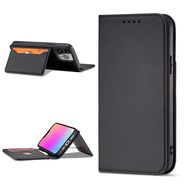 Magnet Card Case case for iPhone 14 Pro Max flip cover wallet stand black, Hurtel