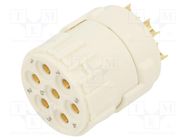 Connector: M23; contact insert; PIN: 7; female; soldering; 20A; 200V HUMMEL