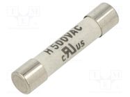 Fuse: fuse; time-lag; 6.3A; 500VAC; 400VDC; ceramic,cylindrical SCHURTER