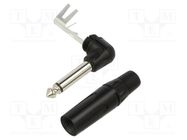 Connector: Jack 6,3mm; plug; male; mono; ways: 2; angled 90°; black 