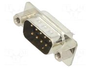 Connector: D-Sub; PIN: 9; plug; male; for cable; soldering; black ENCITECH
