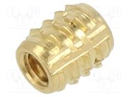 Threaded insert; brass; M2; BN 37915; L: 4mm; for plastic; TRISERT® TAPPEX