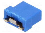 Connector: pin strips; jumper; female; 2A; 2mm; 1x2; Type: open; blue HARWIN