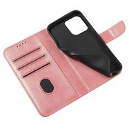 Magnet Case case for iPhone 14 Pro Max flip cover wallet stand pink, Hurtel