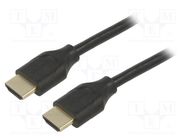 Cable; HDCP 2.2,HDMI 2.1; HDMI plug,both sides; PVC; 1m; black Goobay