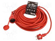 Extension lead; 3x2.5mm2; Sockets: 1; rubber; red; 30m; 16A KEL