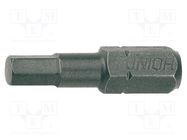 Screwdriver bit; hex key; HEX 2,5mm; Overall len: 25mm; 3pcs. UNIOR