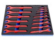 Wrench-set; insulated,single sided,spanner; 15pcs. UNIOR