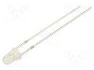 LED; 3mm; white warm; 750÷1120mcd; 30°; Front: convex; 2.8÷3.4V OPTOSUPPLY