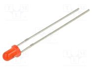 LED; 3mm; red; 220÷330mcd; 30°; Front: convex; 5VDC; No.of term: 2 OPTOSUPPLY