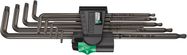 967/9 TX XL 1 TORX® L-key set, long, 1 x TX 8x90; 1 x TX 9x101; 1 x TX 10x112; 1 x TX 15x123; 1 x TX 20x137; 1 x TX 25x154; 1 x TX 27x172; 1 x TX 30x195; 1 x TX 40x224, Wera