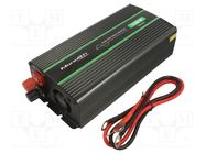 Converter: DC/AC; 600W; Uout: 230VAC; 12VDC; 105x245x55mm; 89% QOLTEC