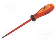 Screwdriver; insulated; slot; 3,0x0,5mm; Blade length: 100mm UNIOR