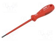 Screwdriver; insulated; slot; 3,5x0,6mm; Blade length: 100mm UNIOR