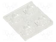 LED lens; square; transparent; H: 10mm; Body dim: 50x50mm LEDIL