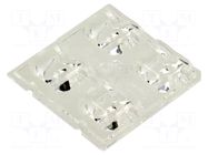 LED lens; square; transparent; H: 7.8mm; Body dim: 50x50mm LEDIL