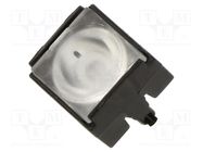 LED lens; square; transparent; 50÷70°; Mounting: glue,clip 