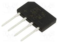 Bridge rectifier: single-phase; Urmax: 1kV; If: 2A; Ifsm: 65A; flat DC COMPONENTS