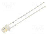 LED; 3mm; white warm; blinking; 1120÷1560mcd; 140°; 3÷5V; 20mA 