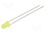 LED; 3mm; yellow; 220÷330mcd; 30°; Front: convex; 5VDC; No.of term: 2 OPTOSUPPLY