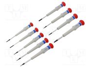 Kit: screwdrivers; precision; slot; 9pcs. KING TONY