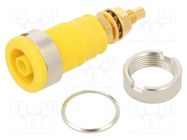 Connector: 4mm banana; socket; 32A; 1kVDC; yellow; gold-plated HIRSCHMANN T&M