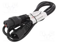 Cable; IEC C13 female,IEC C14 male; 1.83m; black; 10A; 125V; IP20 SCHAFFNER