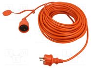 Extension lead; 3x1mm2; Sockets: 1; PVC; orange; 30m; 10A; STANDARD KEL