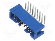 Connector: IDC; socket; male; PIN: 16; 2.54mm; THT; Quickie; FCI; blue AMPHENOL COMMUNICATIONS SOLUTIONS