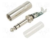 Connector: Jack 6,3mm; plug; male; stereo; ways: 3; straight; 7.6mm REAN