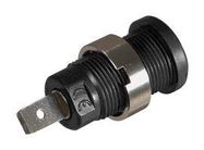 SAFETY JACK, 4MM, .188 FASTON, PANEL, BLACK 96AC7549