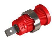 SAFETY JACK, 4MM, .188 FASTON, PANEL, RED 96AC7550