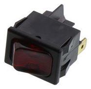 ILLUMINATED ROCKER SWITCH, SPST, 12A, 125VAC, RED