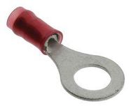 TERMINAL, RING TONGUE, 1/4IN, CRIMP, RED