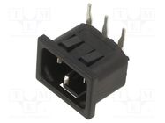 Connector: AC supply; socket; male; 10A; 250VAC; IEC 60320; C14 (E) BULGIN