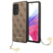 Guess case with charm for Samsung Galaxy A53 5G from the 4G Charms Collection series - brown, Guess