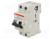 RCBO breaker; Inom: 25A; Ires: 30mA; Poles: 1+N; 230VAC; IP20; DS200 ABB