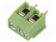 PCB terminal block; angled 90°; 5mm; ways: 2; on PCBs; 2.5mm2; 10A XINYA