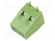 PCB terminal block; straight; 5mm; ways: 2; on PCBs; terminal XINYA