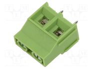 PCB terminal block; angled 90°; 9.5mm; ways: 2; on PCBs; terminal XINYA