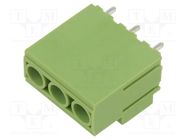 PCB terminal block; angled 90°; 10.16mm; ways: 3; on PCBs; green XINYA