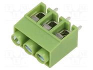 PCB terminal block; angled 90°; 5mm; ways: 3; on PCBs; terminal XINYA