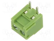 PCB terminal block; straight; 3.81mm; ways: 2; on PCBs; terminal XINYA